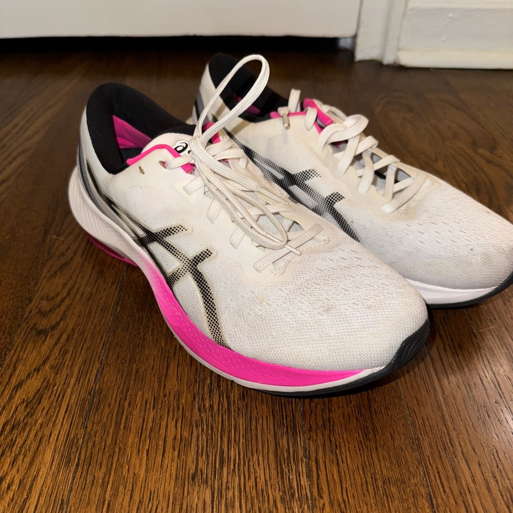 Women's White and Pink Running Shoes